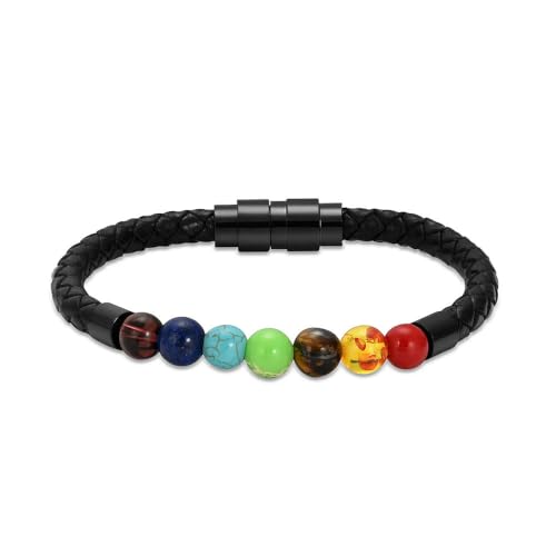 Bracelet d'urne de crémation en acier et cuir premium tressé 22 cm