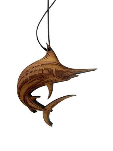 Image of Freedom Hanger - Sailfish Car Air Freshener -All Natural Wood Air Freshener - Car Odor Eliminator - Made in USA- Chemical Free