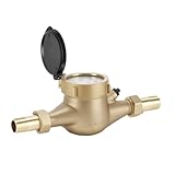 Watflow DN20 3/4' NPT Couplings Gallon Water Meter, Lead Free Meter, Cold Water Meter for Apartment or Home,Multi-Jet.(Lead Free)