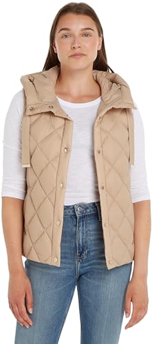 Tommy Hilfiger Damen Weste Classic Steppweste, Beige (Beige), XXL – Ansicht 1