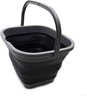 SAMMART 11L Collapsible Rectangular Handy Basket / Bucket (Grey/Black)