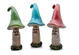 Marshall Home & Garden Mushroom Men - Set of 3 - Blue/Green/Red Resin Miniature Figurine for Fairy Garden, 4 x 1 Inch, MG482
