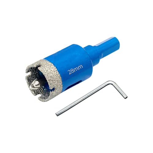 Teronbeta Broca Diamante 28mm con Guía de Centrado, Profesional Sierra Perforadoras de Diamante para Azulejos, Porcelana, Vidrio, Mármol y Cerámica