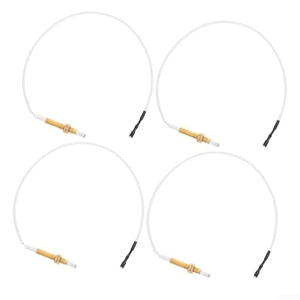 Paquete de 4 electrodos de aguja de encendido para estufa de gas, pieza de reparación de encendedor con cable para reemplazo de quemador de cocina incorporado (4)