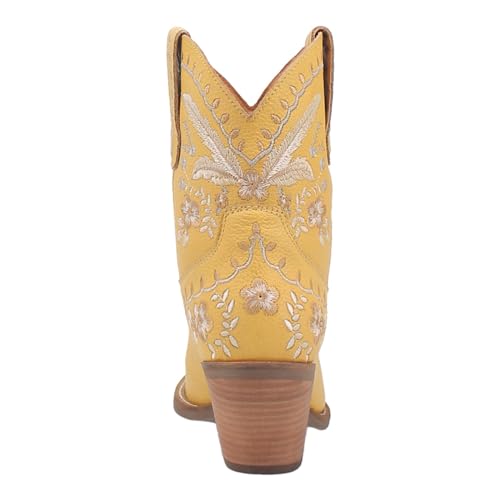 Image of Dingo Womens Primrose Floral Embroidered Snip Toe Casual Boots Ankle Mid Heel 2-3 inch
