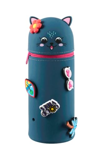 Derrière La Porte (DLP) - Estuche con charcos, diseño de gato, color gris