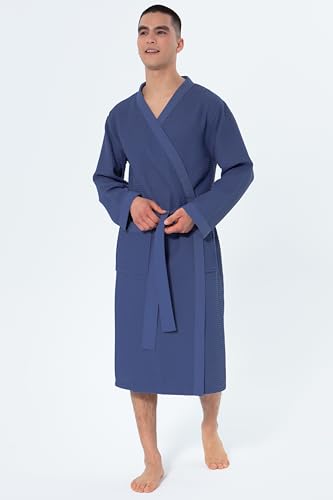 Image of SEYANTE Men's Waffle Kimono Bathrobe