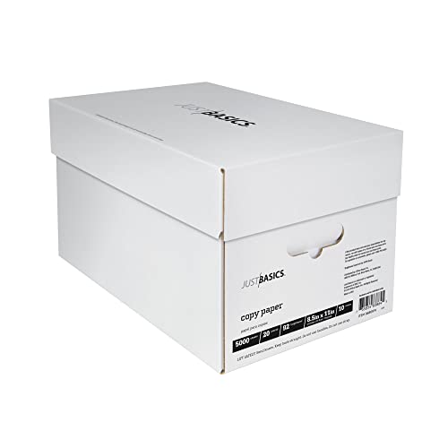 Just Basics™ Copy Paper, Letter Paper Size, 92 Brightness, 20 Lb, White, 500 Sheets Per Ream, Case Of 10 Reams