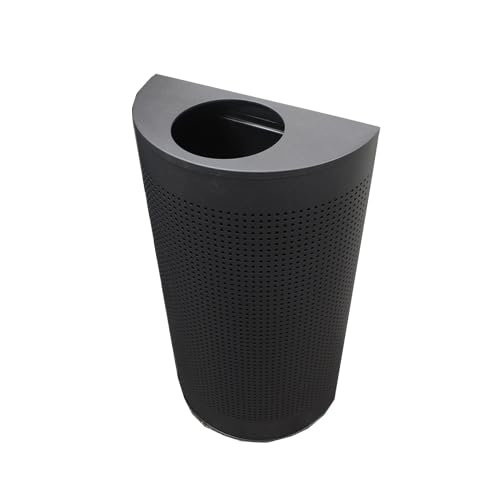 Caneca de Basura Comercial Moderna de Metal de 12 galones Negro