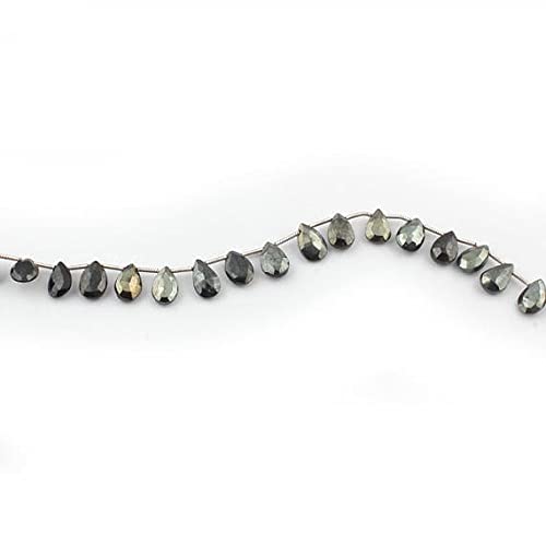 Spinelle noire poire facettée briolettes de 9mm à 10mm pour fil de perles minérales SB4481
