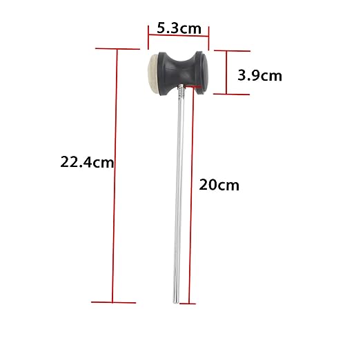 Accesorios para pedal de batería Yardwe con mango de acero inoxidable y mazo de fieltro miniatura 2