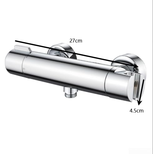 Mélangeur de douche thermostatique design chromé 27 cm