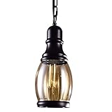 USIFAZ Simple Loft Industrial Chain Pendant Lights Vintage Edison Handlamp Dinning Room Lamps Glass Shades LED Luminaria AC110-240V Indoor Lighting Device (Size : C)