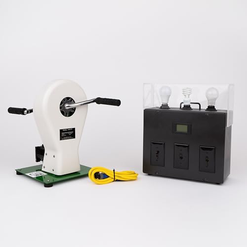 Pedal Power Generator Industrial Heavy Duty Hand Crank Generator Light Bulb Watts Comparison Box - HPG Human Power Generator 75 Watts…