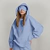 Hoodie Tops For Women Uk Hooded Sweatshirt With Eye Mask Plus Size Long Sleeve Casual Oversized Pullover Sleep Hoodie Blackout Pocket Camping Sleeping 02 Sky Blue 3XL #2