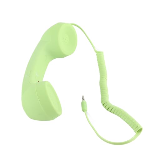 Auricular retro para teléfono móvil receptor verde con micrófono y cable 2
