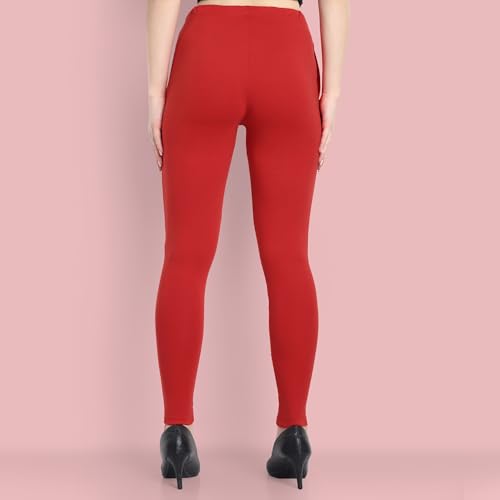 Image of ONE SKY Women Full Length Leggings | Cotton Modal Spandex Blend | High Waist Stretchable & Bio-Washed Fabric | Colour-Lock Technology | Comfortable Leggings for Women