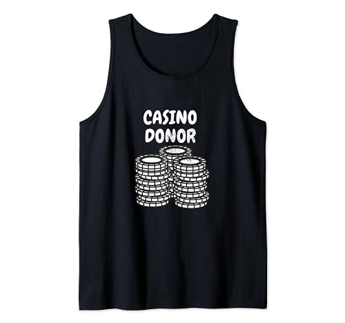 Mens Funny Poker Playing Casino Donor Design Poker Player Tank Top, Black