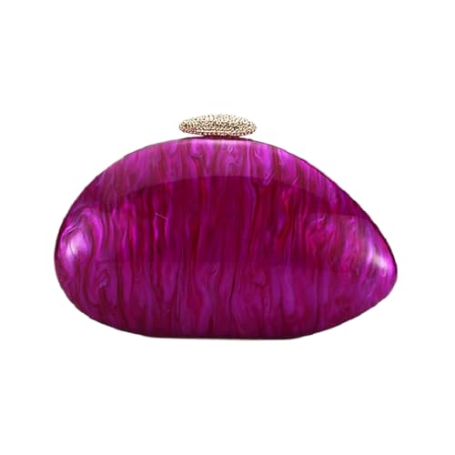 Image of Women Acrylic Evening Clutch Chic Shell Purse Egg Handbag Marble Shoulder Crossbody Bag for Prom Cocktail Party