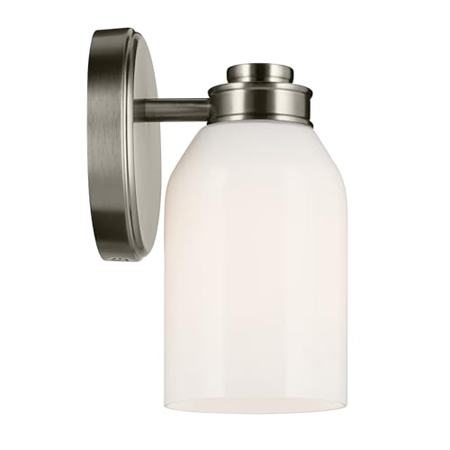 Image of Kichler Erma 2-Light Bathroom Vanity Light, Olde Bronze | Satin etched glass vanity light for bathroom mirrors (13.5 inch x 8.5 inch x 6 inch), 55125OZ