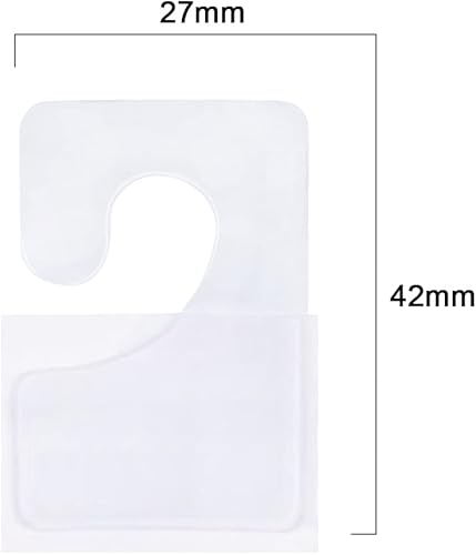 Miniatura 2 de Pestañas transparentes autoadhesivas para colgar, ganchos de plástico, pestañas de mano con gancho en J, pestaña plegable para tienda minorista (200