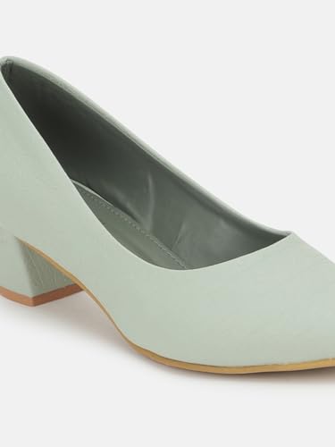 Image of Marc Loire Women's Textured Block Heel Pump Shoes for Office, Party and Formal Occasions