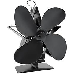 Kit Ventilador Chimenea GIMOCOOL Ventilador de Estufa Alimentado por Calor - Ventilador de Chimenea de Cuatro Hojas de Navidad Alimentado por Calor | Christmas Star Fan Chimenea Accesorios Thermal Powered Silver Air Warmer