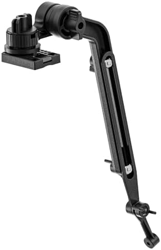 Universal Kayak Transducer Mount Arm Adjustable 9–14”, Tool-Free Installation Saltwater-Resistant, Compatible with Garmin Lowrance Humminbird Fish Finder