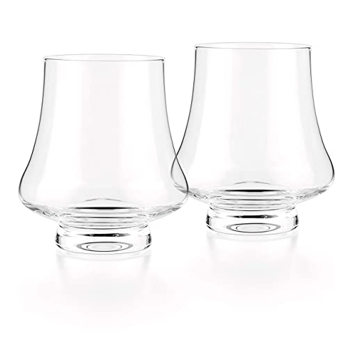 Luxbe - Bourbon Whisky Crystal Glass Snifter, Set Of 2 - Wide Tasting Glasses - Handcrafted - Good For Cognac Brandy Scotch - 9-Ounce/260Ml #TOP3