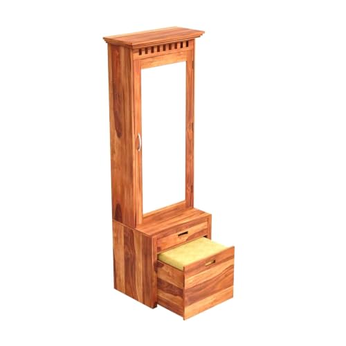 Image of Sheesham Solid Wood Dressing Table for Bedroom with Drawer (Honey Finish)