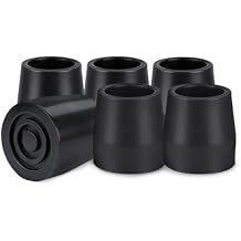 aiGear Anti Skid Rubber Tips Bore Diameter 1.1 inches 28 mm 6 Pack for Tactical Walking Stick Bottom Non-Slip