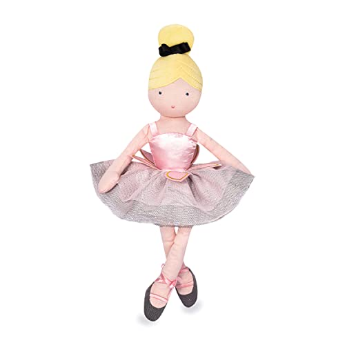 Ma Petite Ballerina – Margot Fabric Doll – Gift Box – 35 cm – Pink and Black Tutu, Dance Slippers, Bow and Leotard – Gift Idea for Newborn Girl – JJ60372