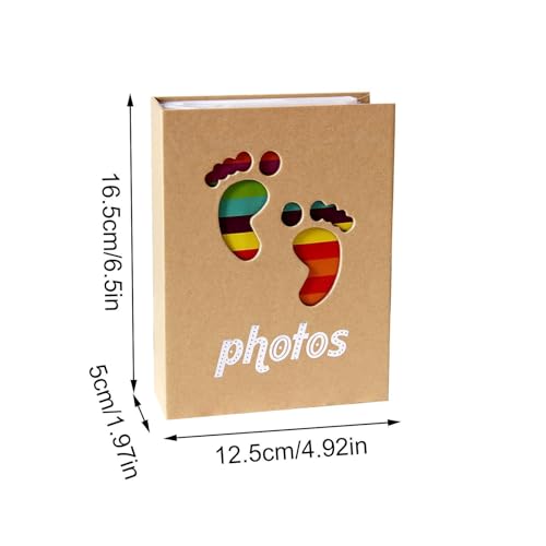 Mimoqk Książka fotograficzna dla małych dzieci, motyw odcisku stóp, kolorowa pamiątka, album fotograficzny - na półkę na książki, kominek przy łóżku, sypialnia, salon, chłopcy, dziewczęta, przyjaciele