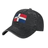 WHJSSF Gorra de béisbol negra con patrón de República Dominicana, gorra de algodón ajustable para hombres y mujeres, deportes, actividades al aire libre, viajes, Negro, Talla única