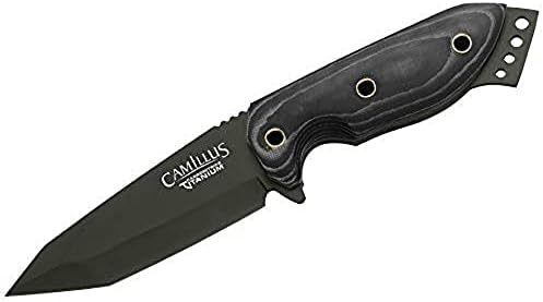 Camillus-18509 Micarta Handle, 7.75-Inch Fixed Blade Knife,Black