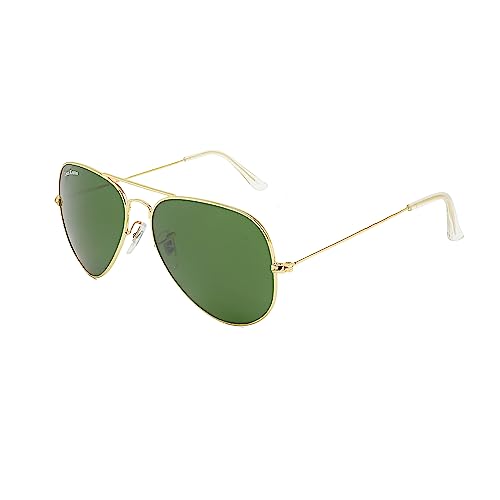 Image of Louis Kouros Armstoner Aviator Classic Trendy 3026 sunglasses | Mirror Lens | 400 UV Protected | For Men's Women's | Medium | 62mm Lens Width