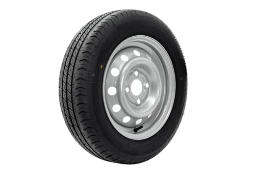 UNITRAILER Complète Roue Remorque 155/70 R13 - Jante Acier 4Jx13, ET-30, 4x100, Trou Central 57 mm - Pour Remorques Légères et Moyennes