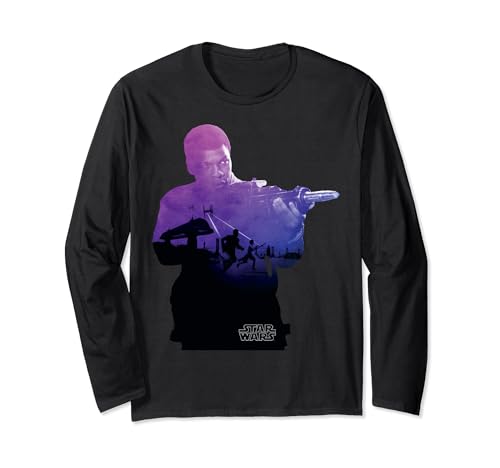 T-shirt Star Wars Finn violet avec imprimé haute définition à manches longues