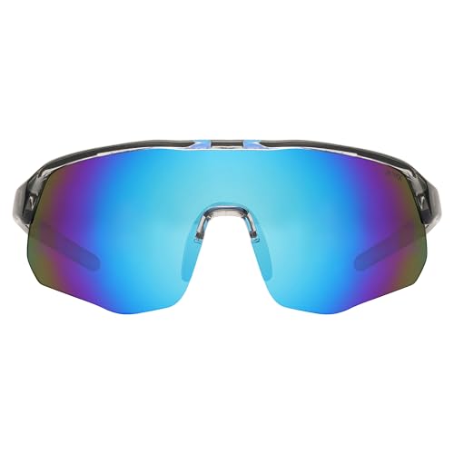 Maxx Blue Steel Shield Sunglasses – Polarized Blue Mirror Lens, TR90 Flexible Frame, UV Protection – Scorpion Series Sport Sunglasses for Fishing, Watersports & Snow2