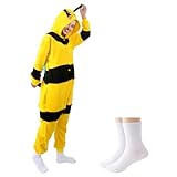 U-ParBoo Bee Costume Women, Animal Onesie Halloween Christmas One Piece Pajamas Sleepwear for Adult L