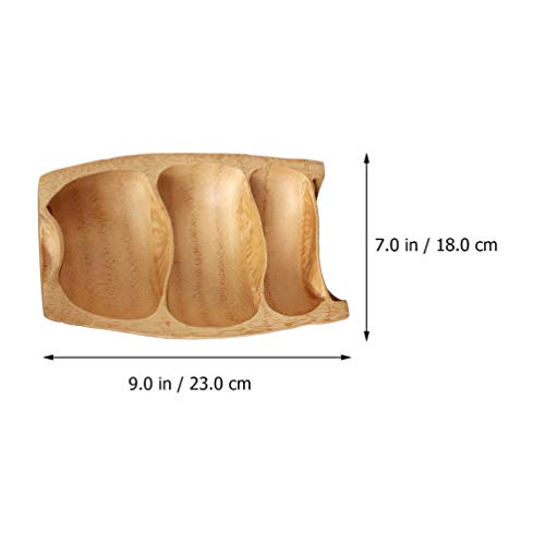 HEMOTON Bandeja de madeira para servir com compartimento, recipiente para doces e porcas, bandeja pa