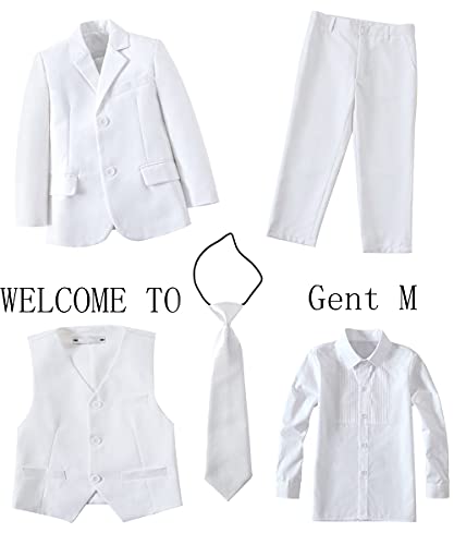 Image of Suit for Boy Formal Slim Fit Tuxedo 5 Pieces Kids Toddler Wedding Outfit Blazer Pants Vest Set Boys Suits
