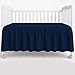 Mattress-Homes Crib Skirt Split Corners Crib Skirt Dust Ruffle 4 Sides Perfect Nursery Bedding for Baby Boy or Baby Girl, Fit All Standard Crib Navy Blue Solid - 28