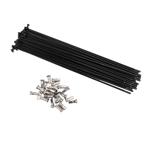 Ebike - Juego de 24 radios de acero inoxidable con pezones de repuesto (13 g, plata, 230 mm)