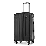 Kono 28 Inch Large Hard Shell Luggage ABS+PC Lightweight Suitcase with 4 Wheels Spinner Business Trip Trolley Case Suitcase (Black)