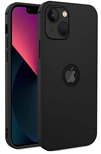 Image of Mobile Back Cover Case for iPhone 13 Mini (Silicone Case|CameraProtection|Black SC1510)