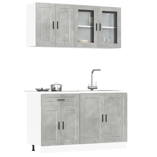 Emmtore Mueble Cocina Kalmar Gris hormigón 4 pzas Madera contrachapada
