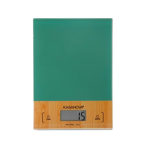 KASANOVA Báscula digital cocina verde bamb