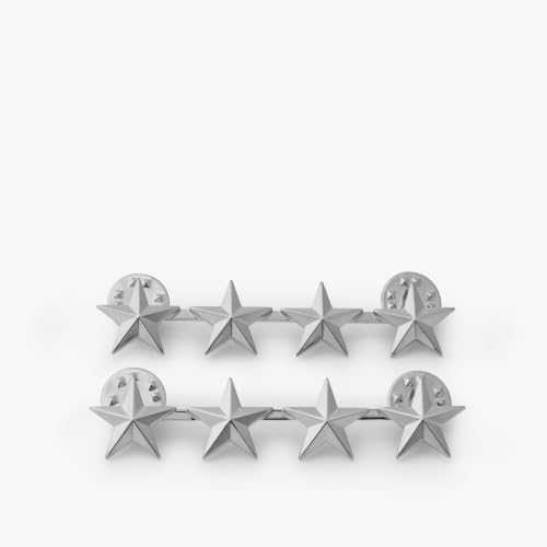 Image of Hero's Pride 4 Star Rank Insignia, Five-Pointed Star Pin, 2 Posts and Clutch Backs, Pack of 2