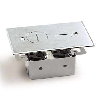 Lew Electric RRP-2-A Floor Box, Recessed Duplex Receptacle - Aluminum-picture-26